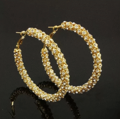 Round Crystal Hoop Earrings