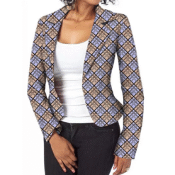Chequered Blazer Print Top