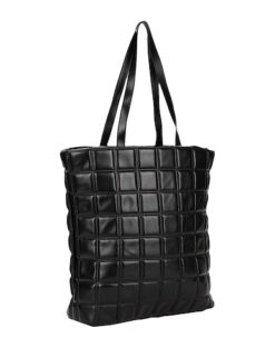 Pieces Black Quilted Bag