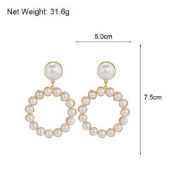 Big Round Pearl Drop Earrings