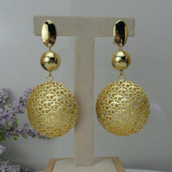 24KGP Circle Drop Earrings