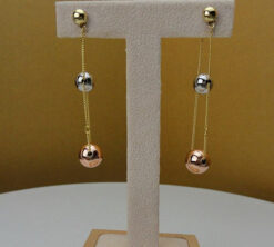 24KGP 3-Tone Ball Earrings