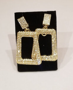 Rhinestone Square Earrings