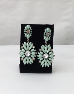 Mint Coloured Crystal Earrings