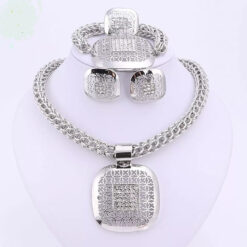 Block Collar Silver Set (4Pcs)