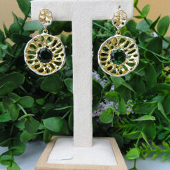 24KGP Green Crystal Earrings