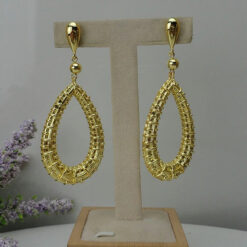 24KGP Oval Drop Earrings