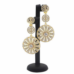 Stone Studded Wheel Earrings