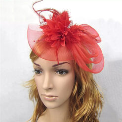 Loop Mesh And Feather Fascinator