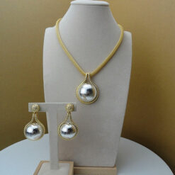 Round Silver Ball Drop Set (2Pcs)