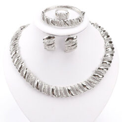 Loop Style Silver Set (4Pcs)