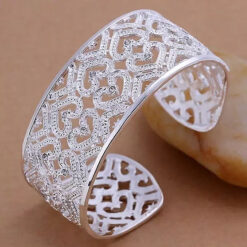 925 Sterling Silver Stone Bangle
