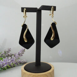 Gold Twist Enamel Earrings