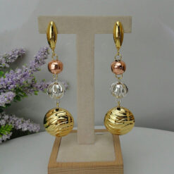 Tri-colour Ball Earrings