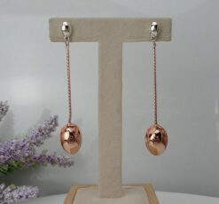 24K Rose Gold Ball Hook Earrings