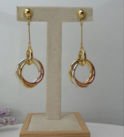 24KGP Triple Tone Drop earrings