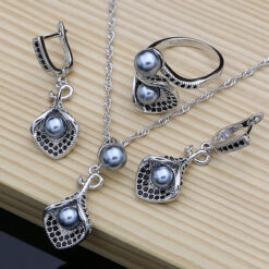 Black Pearls Horn Style Set (3Pcs)