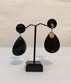 Black Oval Belle Earring Set