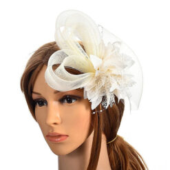 Loop Mesh And Feather Fascinator
