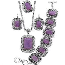 Natural Purple Pebble Stone Set (4Pcs)