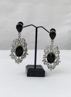 Black Crystal Earring Set