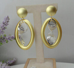 24KGP Oval Dangle Earrings