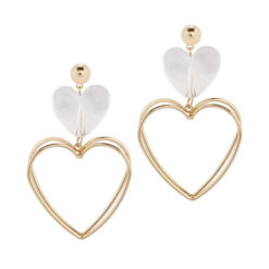 Unique Two Hearts Drop Earrings