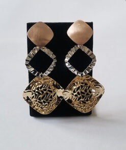 3-Diamond Shaped Drop Earrings