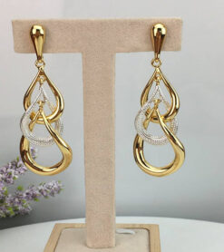 24KGP Paved Hoop Earrings