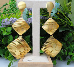 24KGP Rhombus Style Earrings