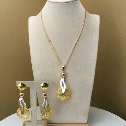 Gold Mix Pendant Drop Set (2Pcs)