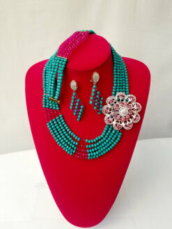 5 Row Beads With Lovely Brooch