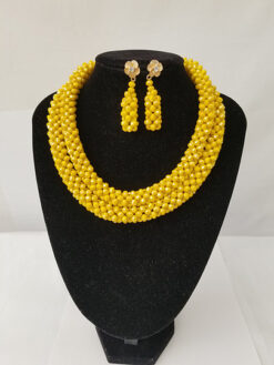 Yellow Crystal Bead Set (2Pcs)