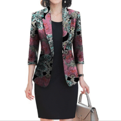 Long Classic Print Blazer
