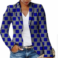 Square Blazer Print Top