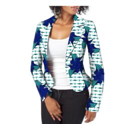 Blue Flower Print Blazer