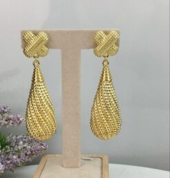 24KGP Cross Drop Earrings