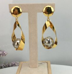 24KGP Twisted Dangle Earrings