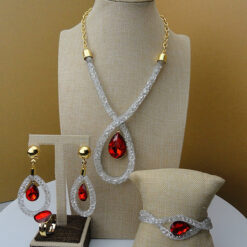 Red Crystal Rope Set (4Pcs)