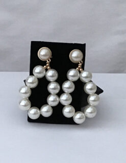 Big Oval Shaped Pearl Earring Set