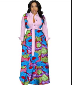 Long Sleeve Print Maxi-Dress