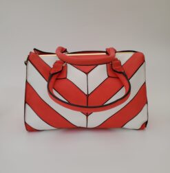 Striped V-detailed Bag