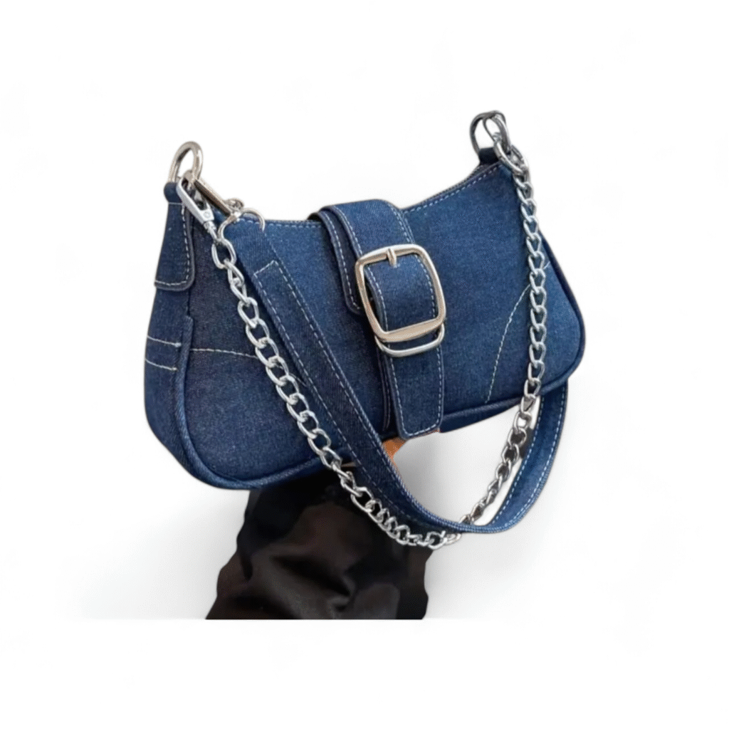 Midnight Denim Luxe Shoulder Bag