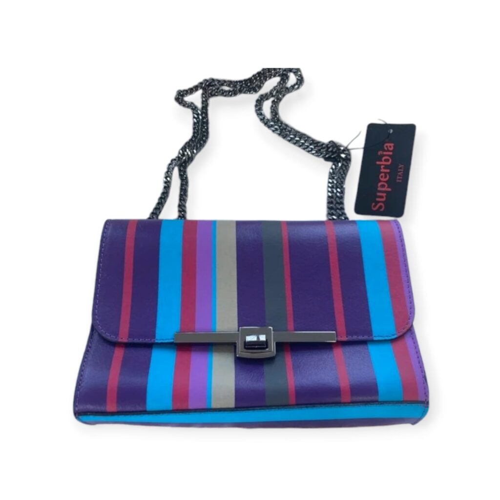 Superbia Milano Striped Clutch Bag