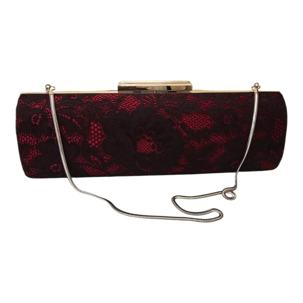 Red Lace Clutch Bag